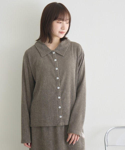 RU.TI.LE(ルチル)の「【RU.TI.LE】メランジ楊柳衿付きトップス(その他トップス・レディース・アイボリー/ブラウン/ライトグレー・MEDIUM)」の19枚目の写真