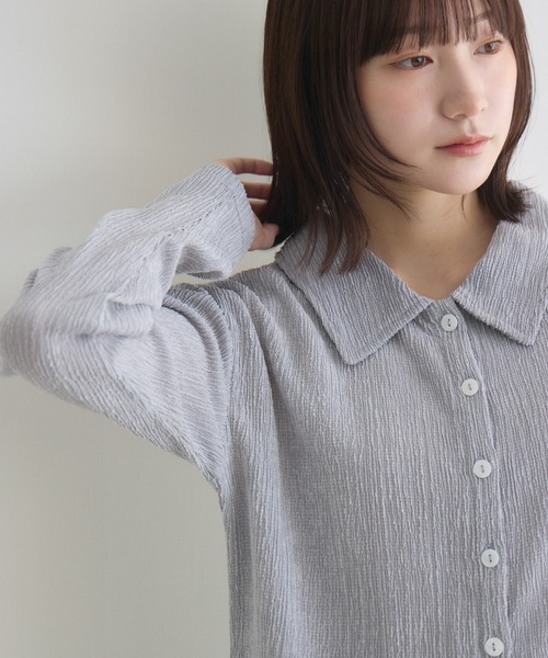 RU.TI.LE(ルチル)の「【RU.TI.LE】メランジ楊柳衿付きトップス(その他トップス・レディース・アイボリー/ブラウン/ライトグレー・MEDIUM)」の5枚目の写真