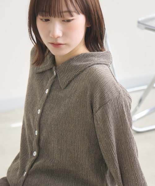 RU.TI.LE(ルチル)の「【RU.TI.LE】メランジ楊柳衿付きトップス(その他トップス・レディース・アイボリー/ブラウン/ライトグレー・MEDIUM)」の6枚目の写真