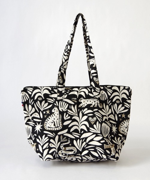 Erwan L(アルワンエル)の「Erwan L(アルワンエル) / ジップトートバッグ Vessel zip tote EL-25001 フランス製(トートバッグ・レディース・ネイビー×ホワイト/ライトブルー/レオパード/ライトグレー/ブラック×ホワイト/ブラックミックス/マルチ・FREE)」の3枚目の写真