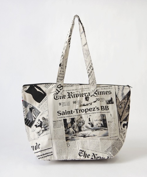 Erwan L(アルワンエル)の「Erwan L(アルワンエル) / ジップトートバッグ Vessel zip tote EL-25001 フランス製(トートバッグ・レディース・ネイビー×ホワイト/ライトブルー/レオパード/ライトグレー/ブラック×ホワイト/ブラックミックス/マルチ・FREE)」の4枚目の写真