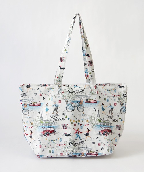 Erwan L(アルワンエル)の「Erwan L(アルワンエル) / ジップトートバッグ Vessel zip tote EL-25001 フランス製(トートバッグ・レディース・ネイビー×ホワイト/ライトブルー/レオパード/ライトグレー/ブラック×ホワイト/ブラックミックス/マルチ・FREE)」の5枚目の写真