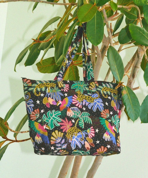 Erwan L(アルワンエル)の「Erwan L(アルワンエル) / ジップトートバッグ Vessel zip tote EL-25001 フランス製(トートバッグ・レディース・ネイビー×ホワイト/ライトブルー/レオパード/ライトグレー/ブラック×ホワイト/ブラックミックス/マルチ・FREE)」の2枚目の写真