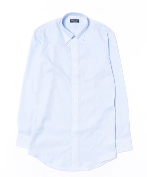 TOKYO SHIRTS(トウキョウシャツ)の「形態安定ノンアイロン ボタンダウン 長袖ビジネスワイシャツ(大きいサイズ・長いサイズ)(ビジネスシャツ・メンズ・ブルー・首回り39cm-裄丈88cm/首回り41cm-裄丈90cm/首回り42cm-裄丈90cm/首回り43cm-裄丈90cm/首回り45cm-裄丈82cm/首回り45cm-裄丈86cm/首回り45cm-裄丈90cm/首回り47cm-裄丈86cm/首回り47cm-裄丈90cm)」の6枚目の写真