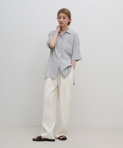 select MOCA（セレクトモカ）の「ビッグシルエットジャガードシャツ（シャツ/ブラウス・レディース・ライトグレー/ブラック/アイボリー・FREE）」の9枚目の写真