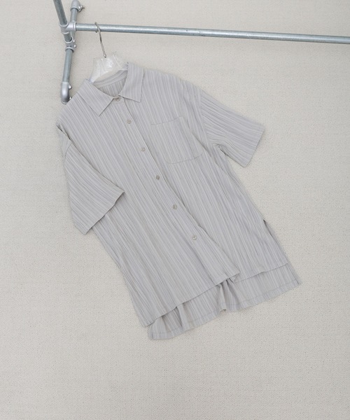 select MOCA（セレクトモカ）の「ビッグシルエットジャガードシャツ（シャツ/ブラウス・レディース・ライトグレー/ブラック/アイボリー・FREE）」の18枚目の写真