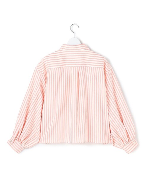 J.PRESS YORK STREET(ジェイプレスヨークストリート)の「【WOMEN】ストライプショート ブラウス(シャツ/ブラウス・レディース・ベージュ系1/ブラック系1/ホワイト系/サックスブルー系1/ピンク系1・F)」の6枚目の写真