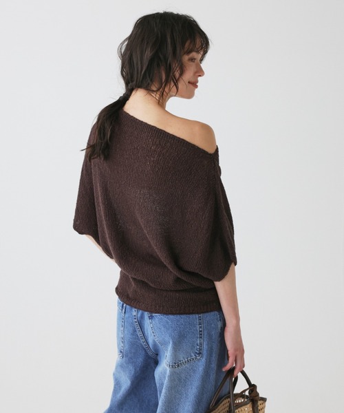 BABYLONE(バビロン)の「【ZOZOTOWN先行予約】ニュアンスドレープニット(ニット/セーター・レディース・ブラウン/オフホワイト/ベージュ・フリー)」の3枚目の写真