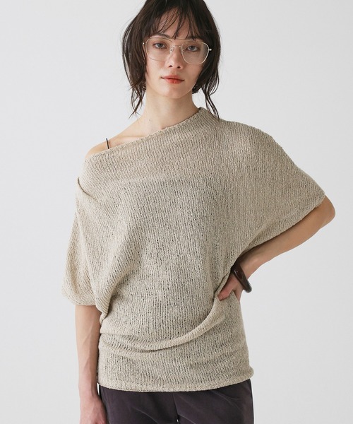 BABYLONE(バビロン)の「【ZOZOTOWN先行予約】ニュアンスドレープニット(ニット/セーター・レディース・ブラウン/オフホワイト/ベージュ・フリー)」の4枚目の写真