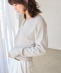 RIVE DROITE | 【大人のこなれ感】メランジブークレーZIPニット(カーディガン/ボレロ)