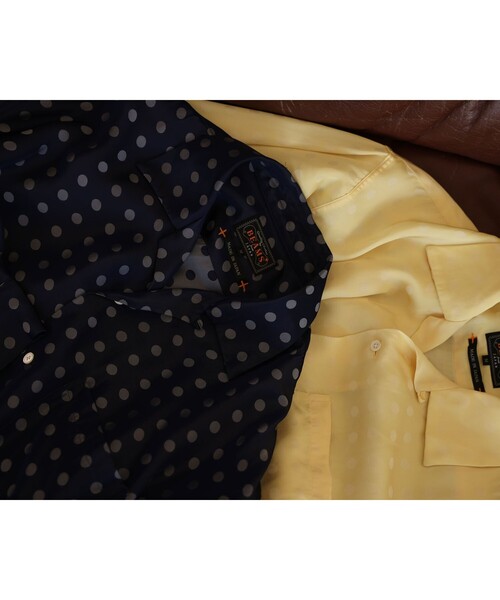 BEAMS PLUS(ビームスプラス)の「Open Collar Cupro Dot Pattern(シャツ/ブラウス・メンズ・ネイビー/イエロー・LARGE/MEDIUM/SMALL)」の3枚目の写真