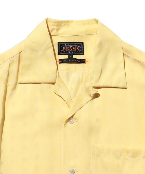 BEAMS PLUS(ビームスプラス)の「Open Collar Cupro Dot Pattern(シャツ/ブラウス・メンズ・ネイビー/イエロー・LARGE/MEDIUM/SMALL)」の5枚目の写真