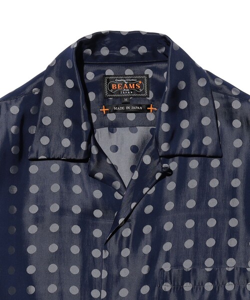 BEAMS PLUS（ビームスプラス）の「Open Collar Cupro Dot Pattern（シャツ/ブラウス・メンズ・ネイビー/イエロー・LARGE/MEDIUM/SMALL）」の13枚目の写真