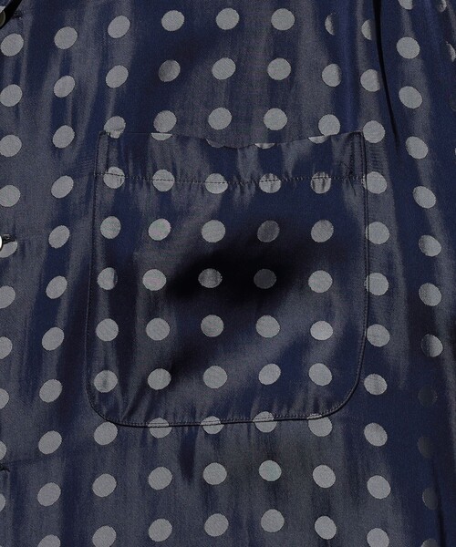 BEAMS PLUS（ビームスプラス）の「Open Collar Cupro Dot Pattern（シャツ/ブラウス・メンズ・ネイビー/イエロー・LARGE/MEDIUM/SMALL）」の14枚目の写真