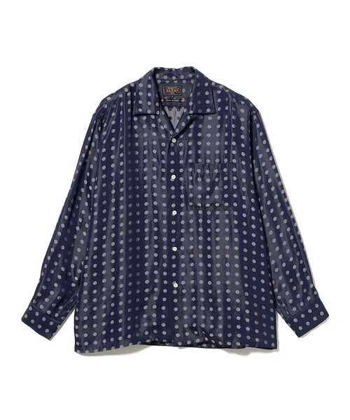 BEAMS PLUS（ビームスプラス）の「Open Collar Cupro Dot Pattern（シャツ/ブラウス・メンズ・ネイビー/イエロー・LARGE/MEDIUM/SMALL）」の15枚目の写真