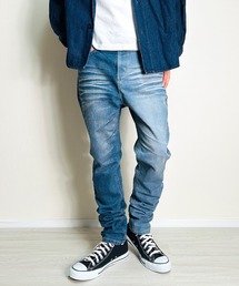 BEATJIVE（ビートジャイブ）の「ちょいサルエルデニムパンツ アシンメトリー 非対称 ヴィンテージ加工 メンズ（デニムパンツ）」