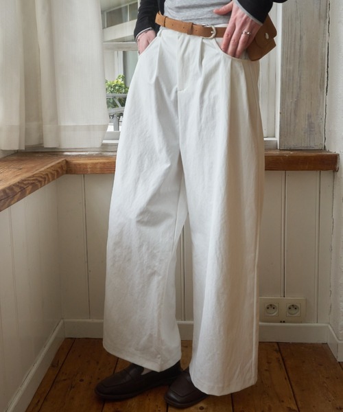 Birthday room（バースデイルーム）の「ピンタックワイドパンツ/Pintuck wide pants（その他パンツ・レディース・アイボリー/ブラック/ホワイト・FREE）」の2枚目の写真