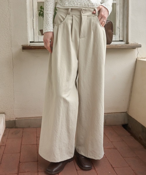 Birthday room（バースデイルーム）の「ピンタックワイドパンツ/Pintuck wide pants（その他パンツ・レディース・アイボリー/ブラック/ホワイト・FREE）」の21枚目の写真