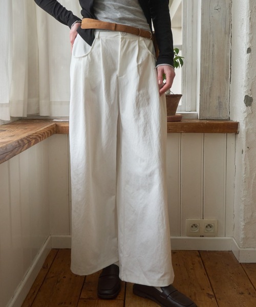 Birthday room（バースデイルーム）の「ピンタックワイドパンツ/Pintuck wide pants（その他パンツ・レディース・アイボリー/ブラック/ホワイト・FREE）」の4枚目の写真
