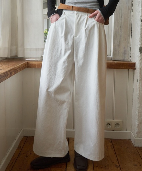 Birthday room（バースデイルーム）の「ピンタックワイドパンツ/Pintuck wide pants（その他パンツ・レディース・アイボリー/ブラック/ホワイト・FREE）」の6枚目の写真