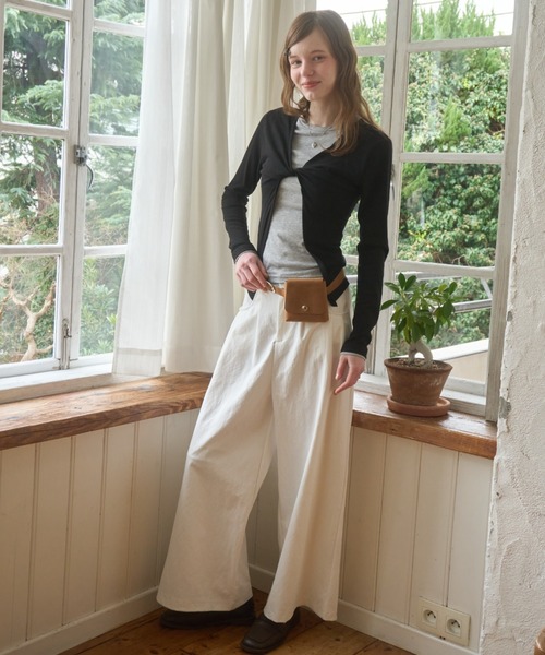 Birthday room（バースデイルーム）の「ピンタックワイドパンツ/Pintuck wide pants（その他パンツ・レディース・アイボリー/ブラック/ホワイト・FREE）」の8枚目の写真