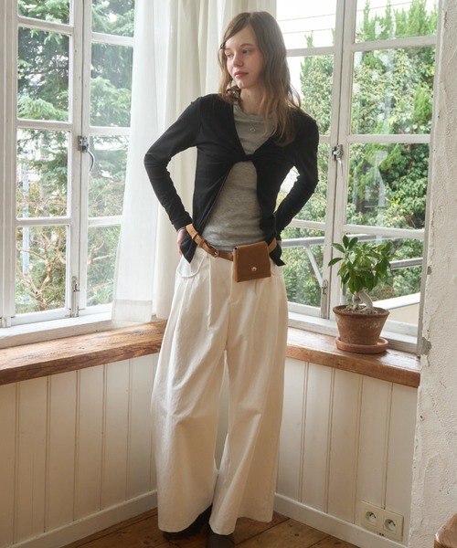 Birthday room（バースデイルーム）の「ピンタックワイドパンツ/Pintuck wide pants（その他パンツ・レディース・アイボリー/ブラック/ホワイト・FREE）」の9枚目の写真