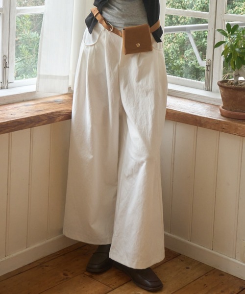 Birthday room（バースデイルーム）の「ピンタックワイドパンツ/Pintuck wide pants（その他パンツ・レディース・アイボリー/ブラック/ホワイト・FREE）」の10枚目の写真