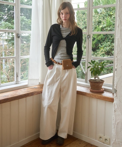 Birthday room（バースデイルーム）の「ピンタックワイドパンツ/Pintuck wide pants（その他パンツ・レディース・アイボリー/ブラック/ホワイト・FREE）」の11枚目の写真