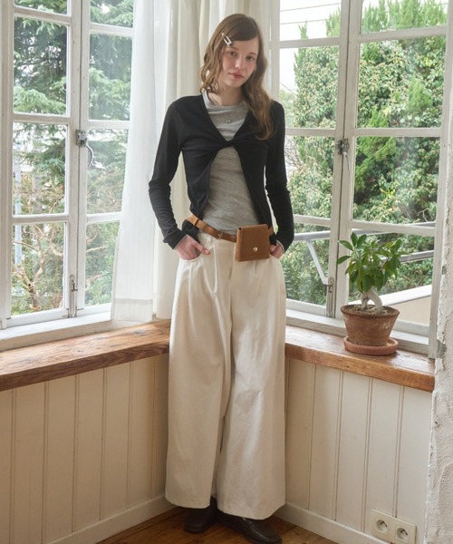 Birthday room（バースデイルーム）の「ピンタックワイドパンツ/Pintuck wide pants（その他パンツ・レディース・アイボリー/ブラック/ホワイト・FREE）」の12枚目の写真