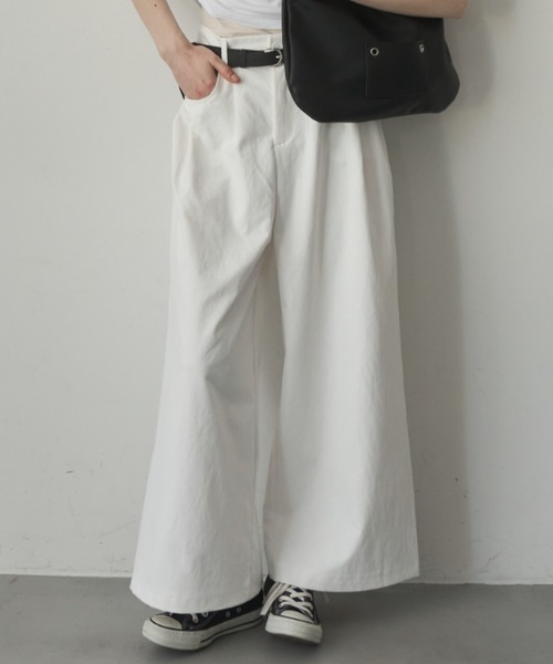 Birthday room（バースデイルーム）の「ピンタックワイドパンツ/Pintuck wide pants（その他パンツ・レディース・アイボリー/ブラック/ホワイト・FREE）」の15枚目の写真