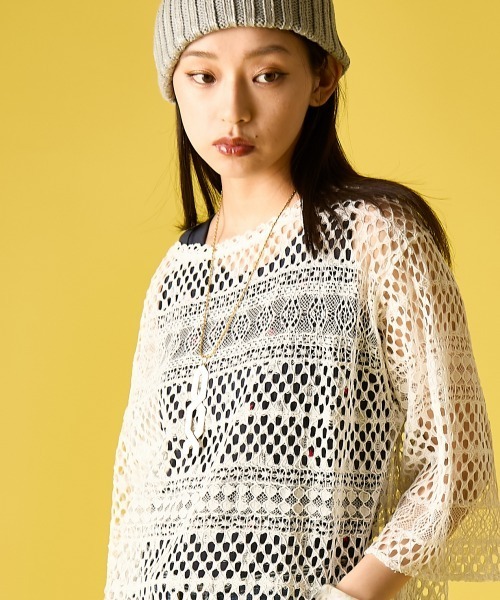 GEVS.(ジェイヴィス)の「レースTブラウス<大きいサイズ有>GEVS.(Tシャツ/カットソー・レディース・ブラック/オフホワイト・5L/4L/3L/LL/L/M)」の18枚目の写真