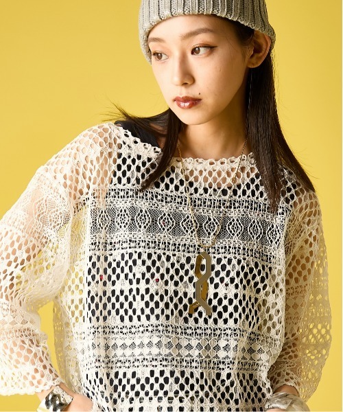 GEVS.(ジェイヴィス)の「レースTブラウス<大きいサイズ有>GEVS.(Tシャツ/カットソー・レディース・ブラック/オフホワイト・5L/4L/3L/LL/L/M)」の19枚目の写真