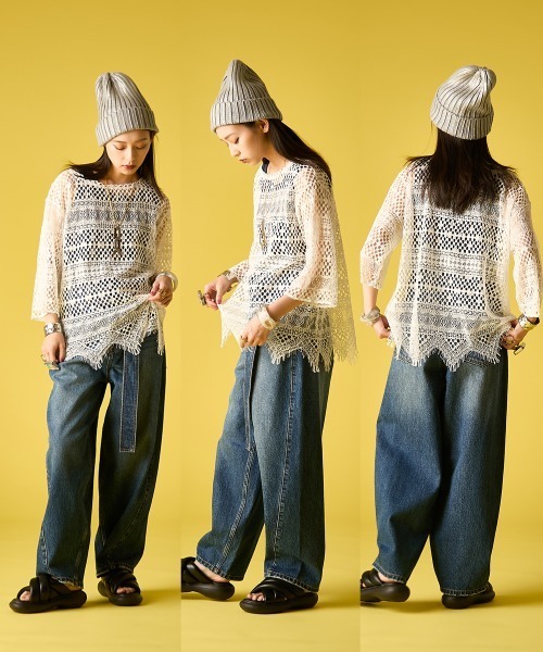 GEVS.(ジェイヴィス)の「レースTブラウス<大きいサイズ有>GEVS.(Tシャツ/カットソー・レディース・ブラック/オフホワイト・5L/4L/3L/LL/L/M)」の13枚目の写真
