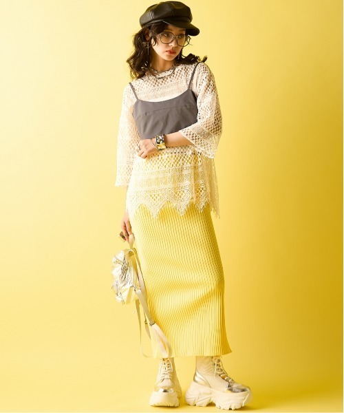 GEVS.(ジェイヴィス)の「レースTブラウス<大きいサイズ有>GEVS.(Tシャツ/カットソー・レディース・ブラック/オフホワイト・5L/4L/3L/LL/L/M)」の5枚目の写真
