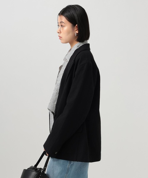 BAYFLOW（ベイフロー）の「[セットアップ着用可能]リネンジャケット（テーラードジャケット・レディース・ライトベージュ/ブラック・MEDIUM/SMALL）」の6枚目の写真