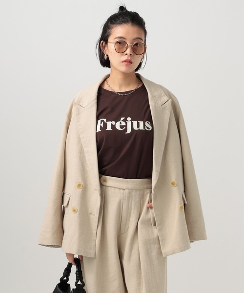 BAYFLOW（ベイフロー）の「[セットアップ着用可能]リネンジャケット（テーラードジャケット・レディース・ライトベージュ/ブラック・MEDIUM/SMALL）」の19枚目の写真