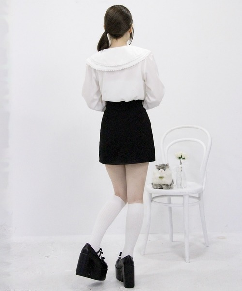 DearMyLoveRose(ディアマイラブローズ)の「スリット入り台形スカパン【select Item】(スカート・レディース・グレー/ブラック・3L/LARGE/MEDIUM)」の5枚目の写真