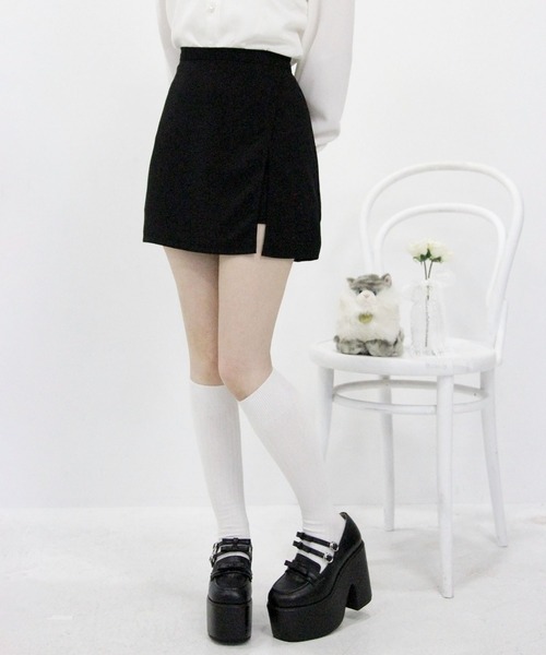 DearMyLoveRose(ディアマイラブローズ)の「スリット入り台形スカパン【select Item】(スカート・レディース・グレー/ブラック・3L/LARGE/MEDIUM)」の6枚目の写真