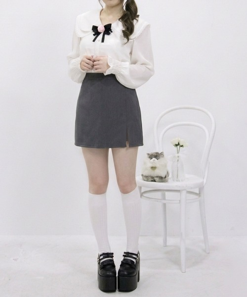 DearMyLoveRose(ディアマイラブローズ)の「スリット入り台形スカパン【select Item】(スカート・レディース・グレー/ブラック・3L/LARGE/MEDIUM)」の7枚目の写真