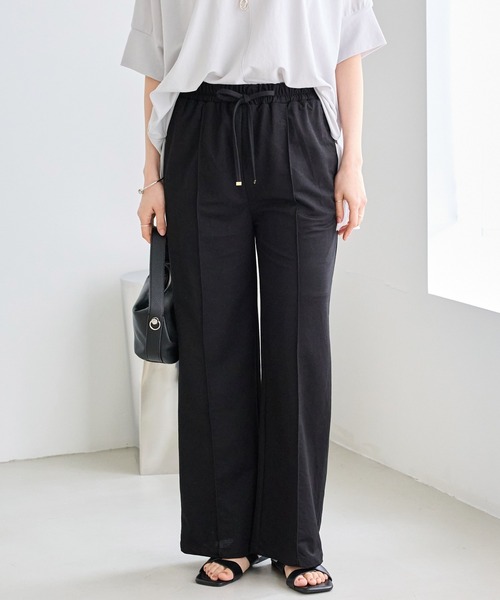 LAVEANGE（ラビアンジェ）の「【好機能シリーズ】接触冷感｜トリコットイージーパンツ（その他パンツ・レディース・ブラック/ドット/インディゴブルー/ダークブラウン・M/LL/3L/4L/5L）」の2枚目の写真