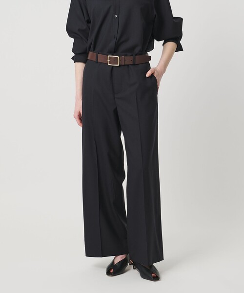 UNITED ARROWS(ユナイテッドアローズ)の「ノータック ストレート ワイドパンツ(スラックス・レディース・ネイビー/ダークグレー・36/38)」の1枚目の写真