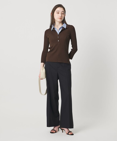 UNITED ARROWS(ユナイテッドアローズ)の「ノータック ストレート ワイドパンツ(スラックス・レディース・ネイビー/ダークグレー・36/38)」の20枚目の写真