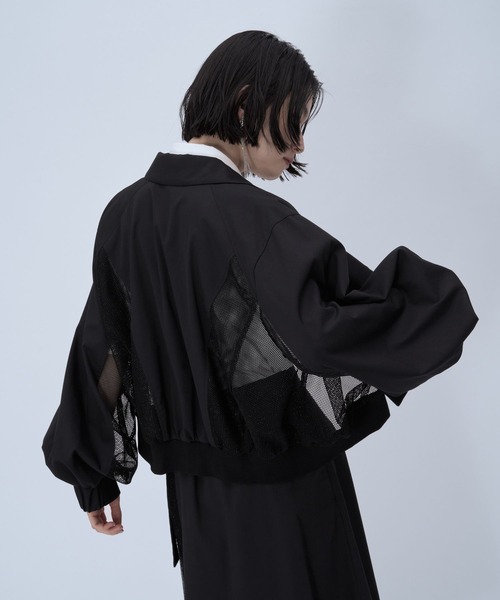 HARE(ハレ)の「メッシュキリカエショートブルゾン(HARE)(ブルゾン・レディース・ブラック/ホワイト・FREE)」の15枚目の写真