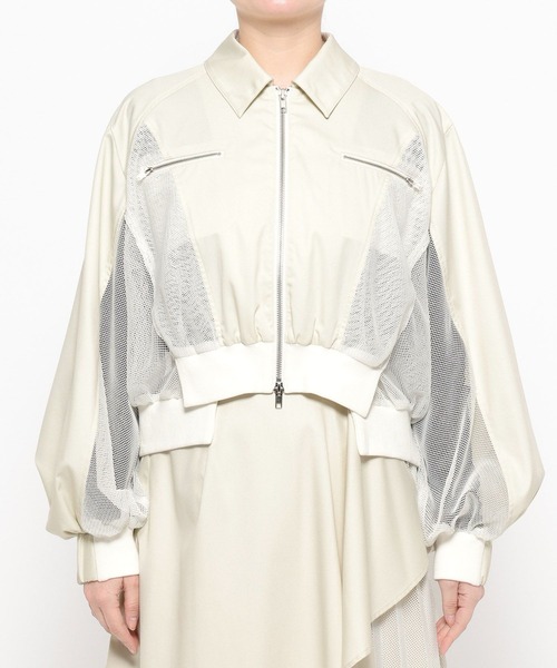 HARE(ハレ)の「メッシュキリカエショートブルゾン(HARE)(ブルゾン・レディース・ブラック/ホワイト・FREE)」の16枚目の写真