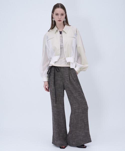 HARE(ハレ)の「メッシュキリカエショートブルゾン(HARE)(ブルゾン・レディース・ブラック/ホワイト・FREE)」の3枚目の写真