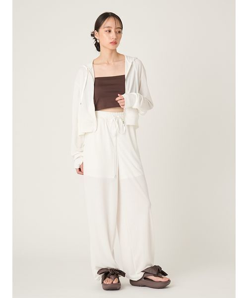 FRAY I.D（フレイアイディー）の「【LUMISHADE】ドロストウエストゴムパンツ／UVカット・ウォッシャブル（その他パンツ・レディース・ライトブルー/ブラック/ホワイト・F）」の5枚目の写真