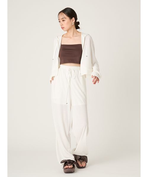 FRAY I.D（フレイアイディー）の「【LUMISHADE】ドロストウエストゴムパンツ／UVカット・ウォッシャブル（その他パンツ・レディース・ライトブルー/ブラック/ホワイト・F）」の4枚目の写真