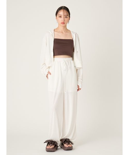 FRAY I.D（フレイアイディー）の「【LUMISHADE】ドロストウエストゴムパンツ／UVカット・ウォッシャブル（その他パンツ・レディース・ライトブルー/ブラック/ホワイト・F）」の16枚目の写真