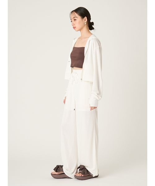 FRAY I.D（フレイアイディー）の「【LUMISHADE】ドロストウエストゴムパンツ／UVカット・ウォッシャブル（その他パンツ・レディース・ライトブルー/ブラック/ホワイト・F）」の14枚目の写真