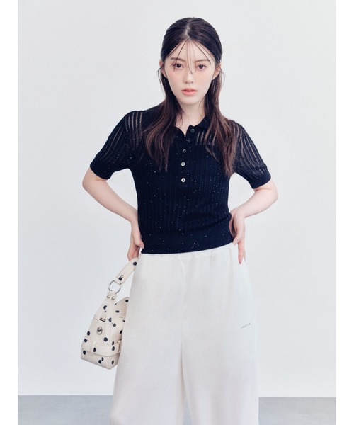 FRAY I.D（フレイアイディー）の「【LUMISHADE】ドロストウエストゴムパンツ／UVカット・ウォッシャブル（その他パンツ・レディース・ライトブルー/ブラック/ホワイト・F）」の17枚目の写真